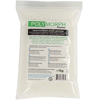 Afbeelding van polymorph Polyshape vormbare kunststof voor doe het zelver, vampiertanden SFX, modelleerkunststof, 1 kg
