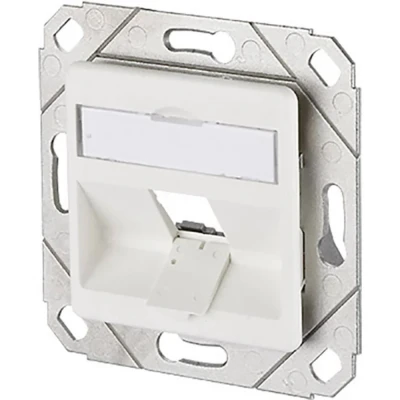 Afbeelding van Metz Connect Modul Dose 1Port UPk unbest.RW Netwerkdoos Inbouw (in muur) Inzet met centraalstuk Zonder connectoren 1 poort Zuiver wit (RAL 9010)