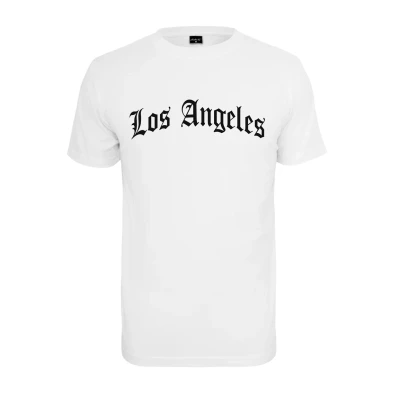 Afbeelding van Mister Tee LOS Angeles Wording Tshirt print, Heren, Maat: Small, White