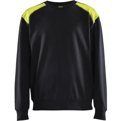 Afbeelding van Blaklader Sweatshirt bi colour 3580 1158 Zwart/High Vis Geel