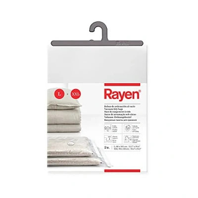 Afbeelding van Rayen Vacuümzakken voor kleding, vacuümzakken, set van 2 zakken (80 x 100 cm en 90 130 cm), transparant