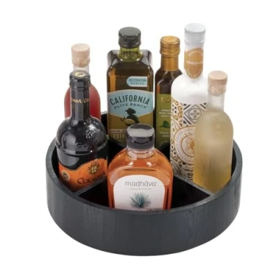 Afbeelding van iDesign Lazy Susan Draaiplateau met Vakken, 30.5 cm, Paulownia Hout,