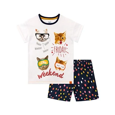 Afbeelding van Harry Bear Pyjamaset kat meisjes, Wit.