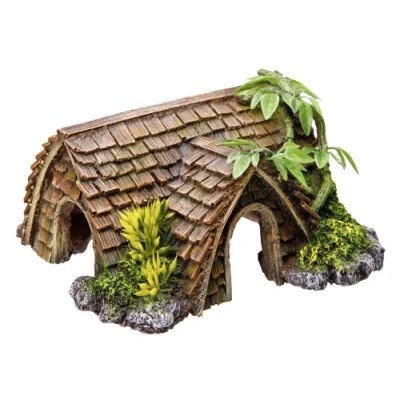 Afbeelding van Nobby aqua deco hut met planten 15 x 14 8 cm