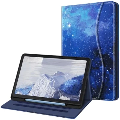 Afbeelding van Fintie Case voor Samsung Galaxy Tab S6 Lite 10.4 Inch Tablet 2020 Release Model SM P610 (Wi Fi) P615 (LTE) Multi Angle View Folio Stand Cover met Pocket, Sterrenhemel