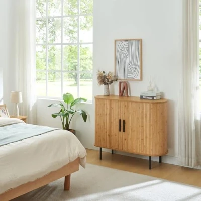 Afbeelding van Commode Tvedestrand dressoir 100x40x80 cm naturel en zwart [en.casa]