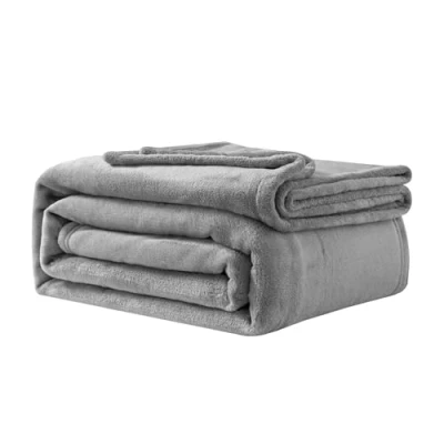 Afbeelding van Good Nite Knuffeldeken, fleecedeken, 230 x 270 cm, zachte deken en sprei voor volwassenen, warm, machinewasbaar, grijs
