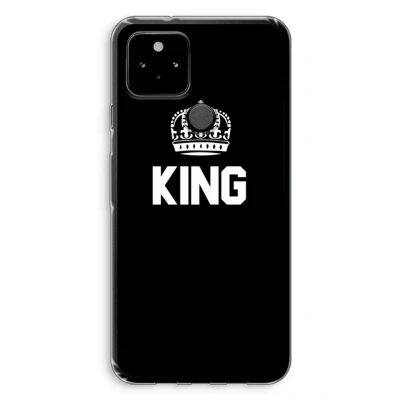 Afbeelding van Case Company® hoesje geschikt voor Google Pixel 5 King zwart Soft Cover Telefoonhoesje Bescherming aan alle Kanten en Schermrand