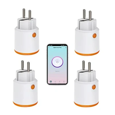 Afbeelding van Intelligente stopcontacten : Zigbee Set van 4 Smart Plugs met meet en timerfunctie Bediening via Tuya applicatie Push melding Hub vereist stopcontact 16 A