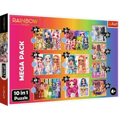 Afbeelding van Trefl Rainbow High, Fashion Poppencollectie 10 in 1 puzzels, 12 tot 48 elementen Puzzels met sprookjesfiguren, verschillende moeilijkheidsgraden