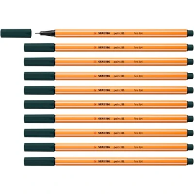 Afbeelding van STABILO point 88 Premium Fineliner Fine 0,4 mm Olijf Groen Doos 10 stuks