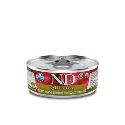 Afbeelding van N&amp;D Quinoa natvoeding voor de kat Skin &amp; Coat Eend 80 gr. per 24 stuks