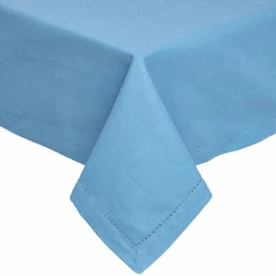 Afbeelding van Homescapes tafelkleed blauw 137 x 228 cm, 100% katoen