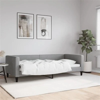 Afbeelding van Slaapbank 90x200 cm stof lichtgrijs