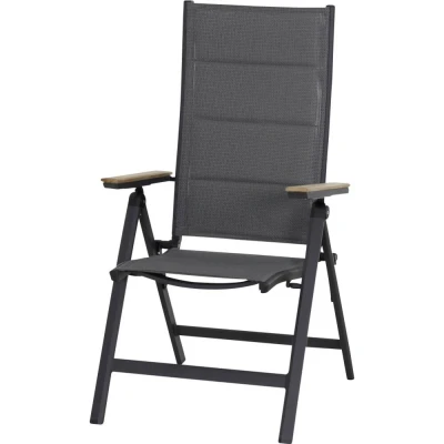 Afbeelding van Siena Garden Tesoro N40077 Tuinstoel Aluminium, Teakhout Antraciet (mat), Grijs, Natuur