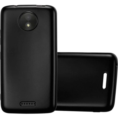 Afbeelding van Cadorabo Hoesje geschikt voor Motorola MOTO C in METALLIC ZWART Beschermhoes gemaakt van flexibel TPU silicone Case Cover
