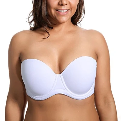 Afbeelding van Delimira Dames Onderdraad Contour Multiway Volledige Dekking Strapless BH Plus Size, Wit, 120C