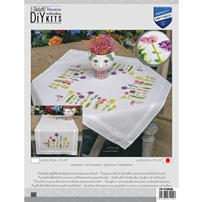 Afbeelding van Vervaco Tafelkleed Lentebloemen borduren (pakket) PN 0199588