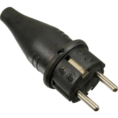 Afbeelding van AS Schwabe 60412 Stekker met randaarde Massief rubber 230 V Zwart IP44
