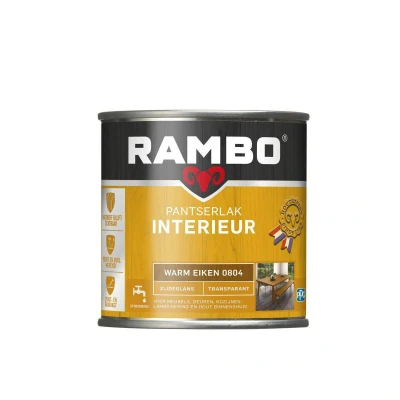 Afbeelding van Rambo Interieur Lak Transparant Zijdeglans Warm Eiken 0804 0,75 liter