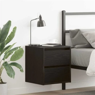 Image de vidaXL Tables de chevet murales 2 pcs chêne noir 38x34x40 cm861250