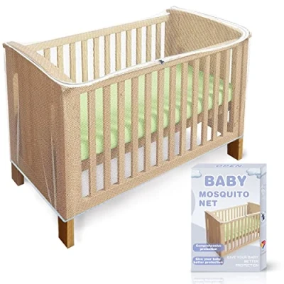 Afbeelding van universeel vliegengaas voor babybed, hemelbed, muggennet kinderbed, fijnmazig babybedden, reisbed,
