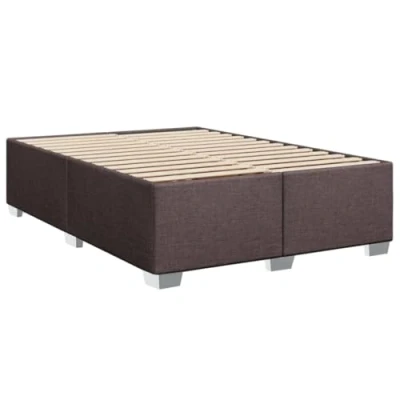 Afbeelding van vidaXL Bedframe stof donkerbruin 140x190 cm