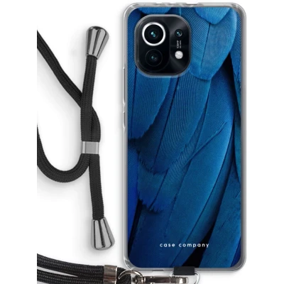Afbeelding van Case Company® hoesje met Koord geschikt voor Xiaomi Mi 11 Pauw Telefoonhoesje Zwart Bescherming aan alle Kanten en Over de Schermrand