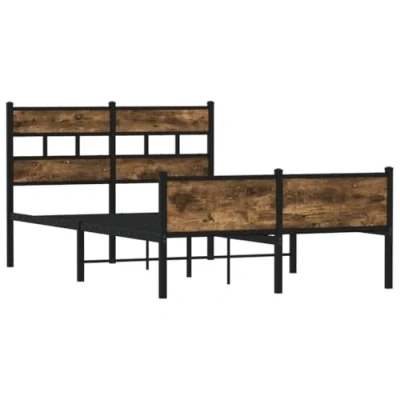 Afbeelding van Bedframe zonder matras hout gerookt eikenkleurig 120x200 cm