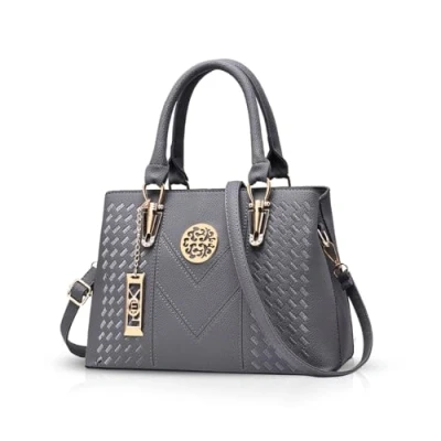 Afbeelding van NICOLE &amp; DORIS dames handtassen elegante ritssluiting schoudertas tote schoudertassen PU lederen tas, grijs., handtas