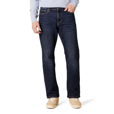 Image de Amazon Essentials Jean bootcut coupe droite pour homme, bleu foncé vintage, 83 x 86 cm (l L)