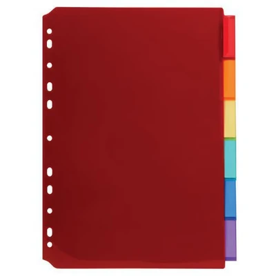 Image de Intercalaires pp couleur avec porteétiquette A4 6 positions