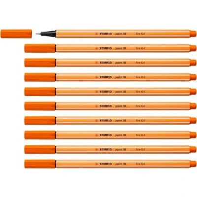 Afbeelding van STABILO point 88 Premium Fineliner Fine 0,4 mm Bleek Vermiljoen Oranje Doos 10 stuks