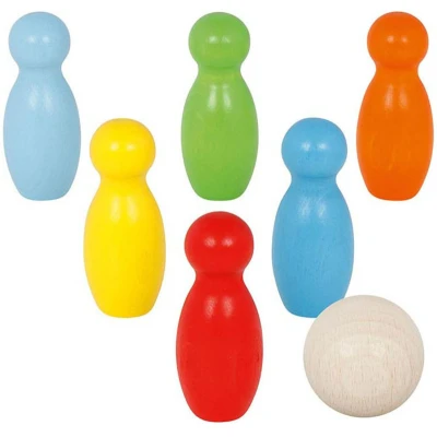 Afbeelding van Goki Houten Kegelspel Kleur, 7dlg.