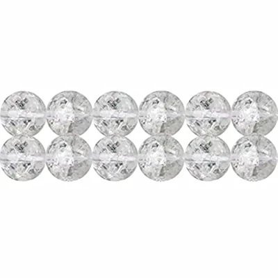 Afbeelding van SKYBEADS Natuurlijke bergkristal, rond, 8 mm, stenen en kristallen, voor sieraden, lengte 38 cm, ca. 46 stuks