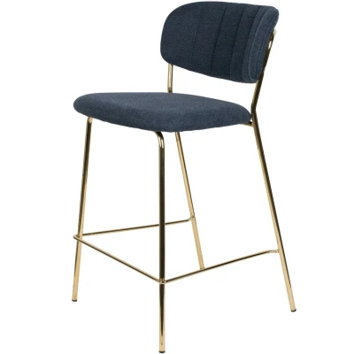 Afbeelding van Viken barstoel 65 cm donkerblauw goud