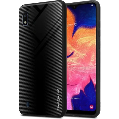 Afbeelding van Cadorabo Hoesje geschikt voor Samsung Galaxy A10 / M10 in OPAAL ZWART Beschermhoes gemaakt van TPU silicone Case Cover en achterkant gehard glas