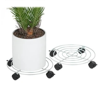 Afbeelding van plantenroller set van 2 Ø 32 cm max. 30 kg staal binnen voor bloempotten