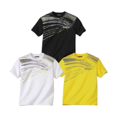 Afbeelding van ATLAS FOR MEN T shirts voor heren, 3 stuks, ronde hals, korte mouwen, verkrijgbaar in grote maten van M tot 5XL.