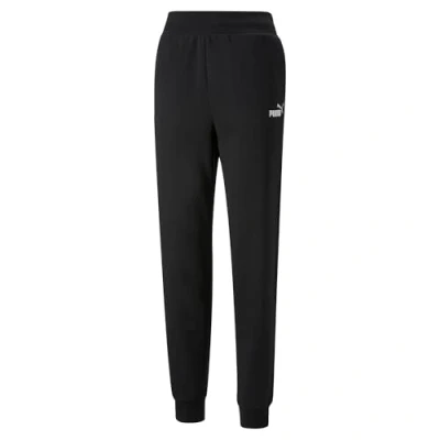 Afbeelding van Puma, Vrouwen, Sportbroek, ESS+ geborduurde broek met hoge taille FL cl (L), Zwart, L