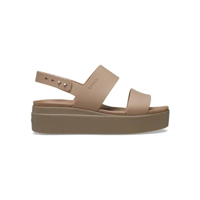 Afbeelding van Crocs Brooklyn Sandalen met plateauzool, Dames, Maat: 41/42, Latte mushroom Kunststof