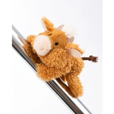 Afbeelding van MagNICI McMooray Highlandkoe Pluche dier 12 cm bruin met magneet magnetisch voor koelkast, schoolbord, metalen element en nog veel meer, geweldig cadeau idee