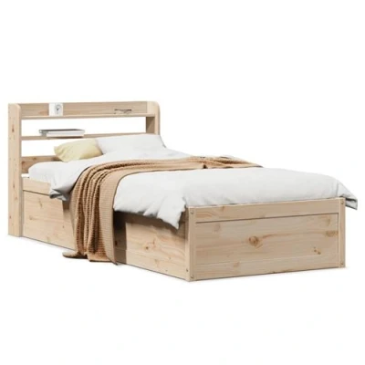 Image de vidaXL Cadre de lit avec tête 90x200 cm bois pin massif
