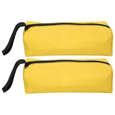 Afbeelding van 2 stuks kleine gereedschapstassen, 25 x 8,5 7 cm, multifunctioneel, draagbaar, 600D polyester, gereedschapsset, opbergtas met ophangriem en ritssluiting (geel)