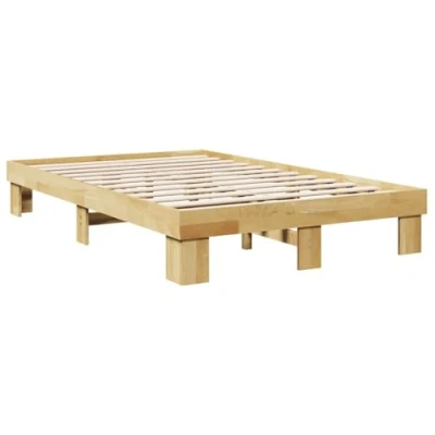 Afbeelding van vidaXL Bedframe zonder matras 120x190 cm massief hout eiken
