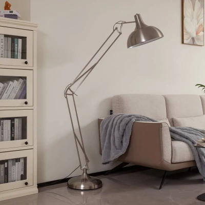 Afbeelding van Lindby Vloerlampen 1licht IJzer H: 180 cm E27 zilver, zwart