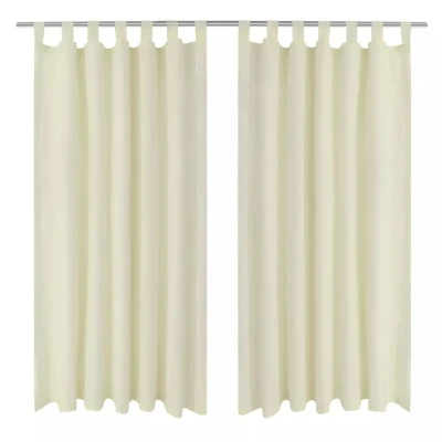 Afbeelding van Micro Satijnen Gordijnen met Ringen 140 x 245 cm 2 stuks (Creme)