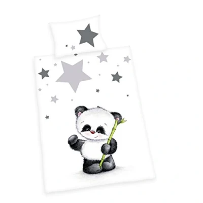 Afbeelding van Baby Best Dekbedset Panda 100x135cm (Flanel)