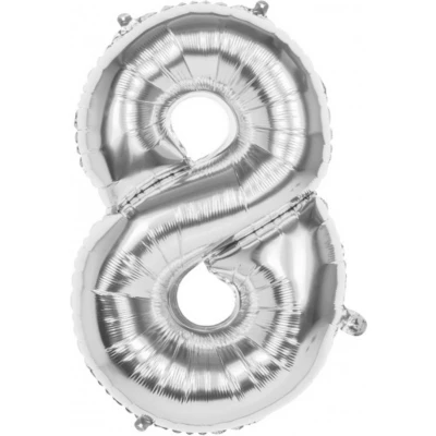 Afbeelding van Ballon folie 8 zilver 86 cm