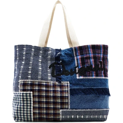 Afbeelding van Desigual XL Patchwork Shopper, Dames, Maat: One Size, Blue